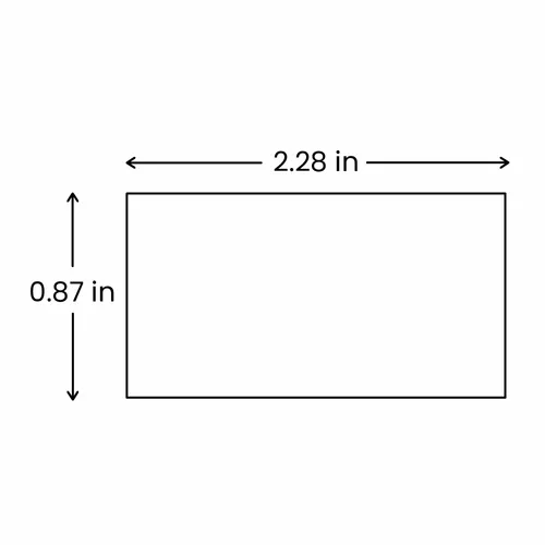 0.87 x 2.28 in
