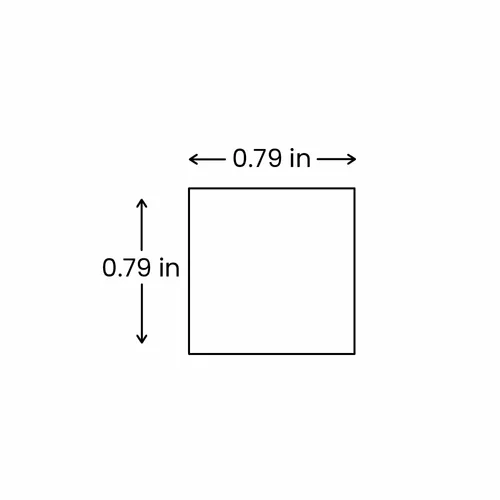0.79 x 0.79 in